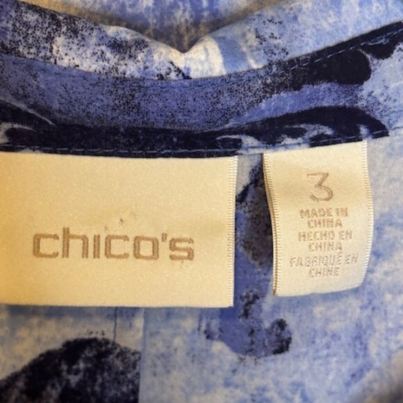 Chico's Blouse Women's Size XL Sequins Abstract Artsy Tie Front Purple Chico's 3 - Picture 3 of 4